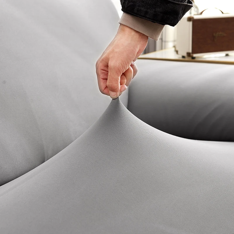Imitation milk silk solid colour sofa cover high elasticity four seasons universal fabric soft breathable pet stain resistant 4