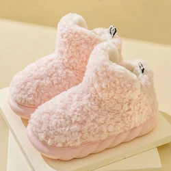 Cozy Women's Furry Winter Slippers - Warm Plush Indoor Boots with Soft Sole - 38-39(fit37-38) (Pink)