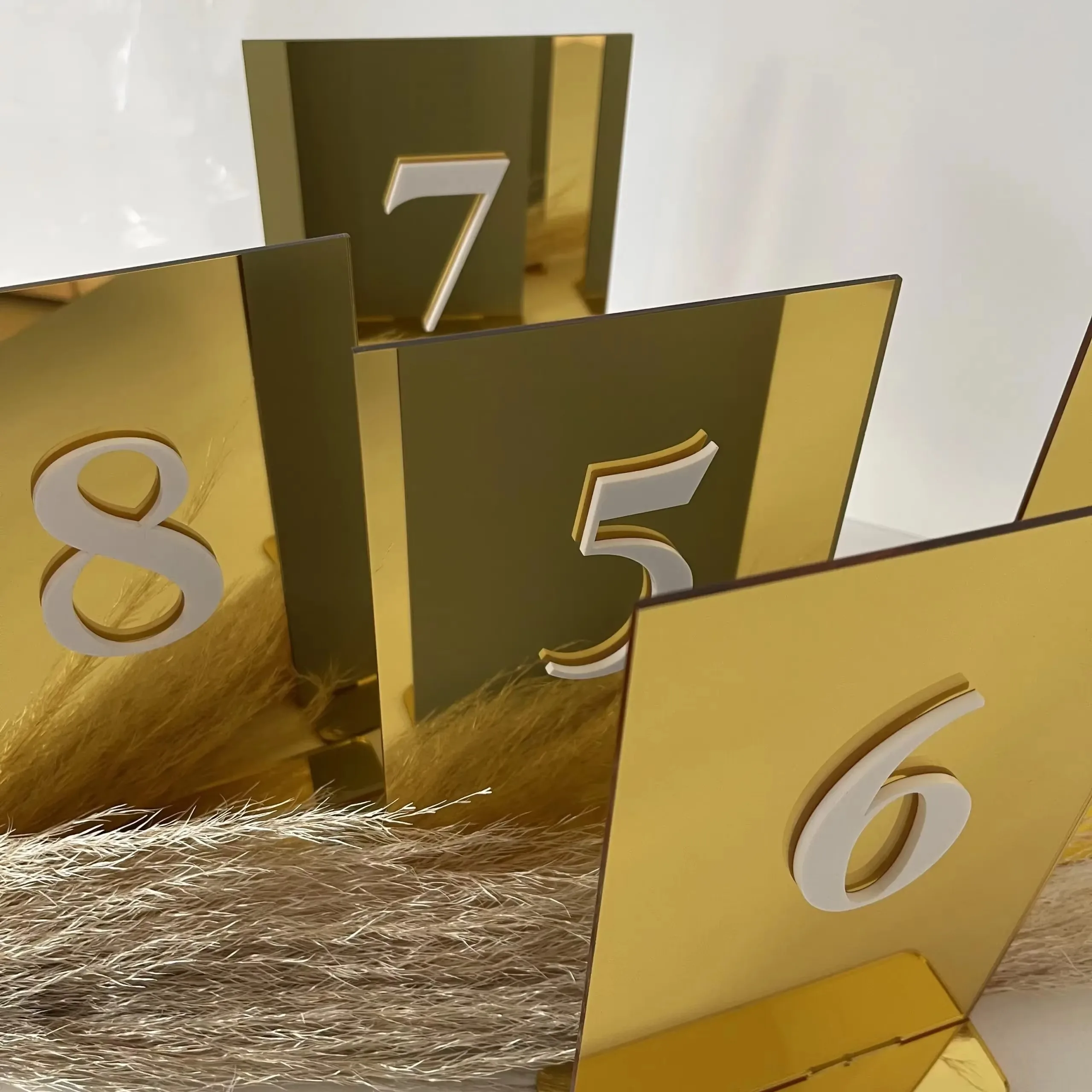 Wedding Table Numbers 3D Gold Mirror Wedding Table Decor Luxury Numbers Elegant Decor wedding table numbers