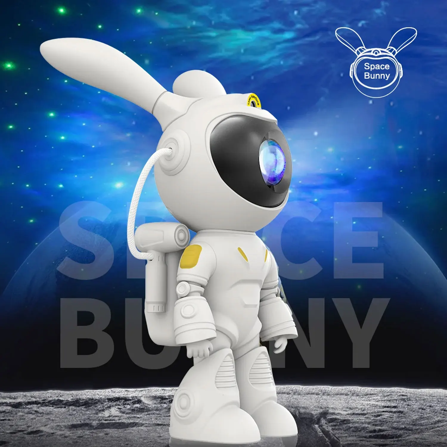Space Rabbit Astronaut Projection Lights Full Of Stars Decorated Nightlights Children's Holiday Gifts