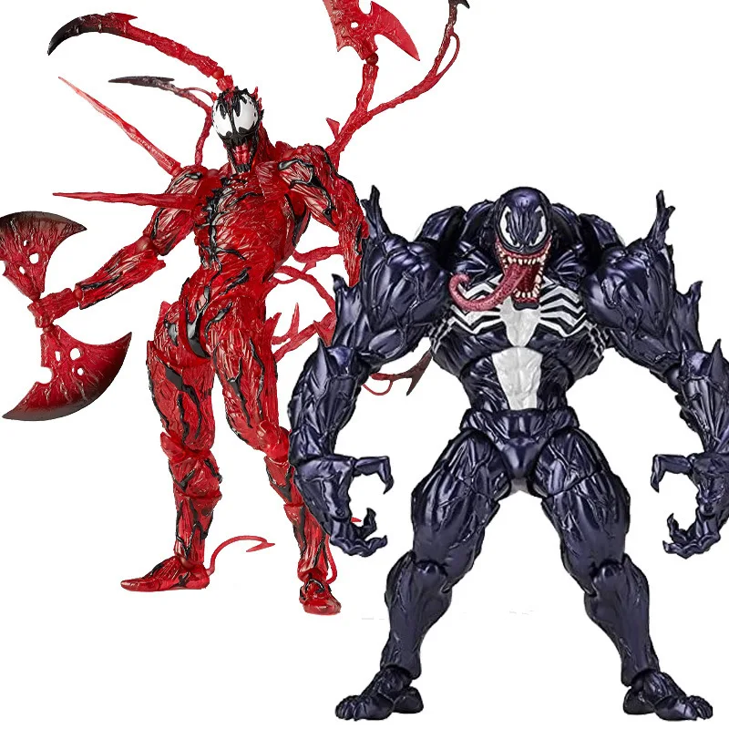 

Venom 2 Joints Can Be Hand-made Model Ornaments Yamaguchi-style Red Venom Slaughter Spider-man Hand-made Model 6 Inch Tide Play.