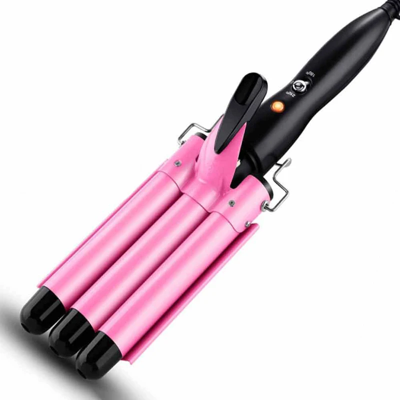 Home Use Three Barrel Curler Ceramic Lcd Wave Curling Iron Automatic Triple Barrel Ionic Hair Waver New Curl Hair Curler