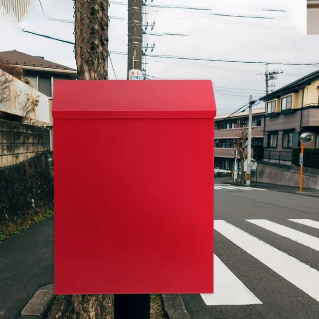 Falra Szerelhető Reteszelés Függőleges Postafiók Vintage Nagy Kapacitású Fém Post Levél Doboz A Ház Fali Dekorációja Piros - Image 4