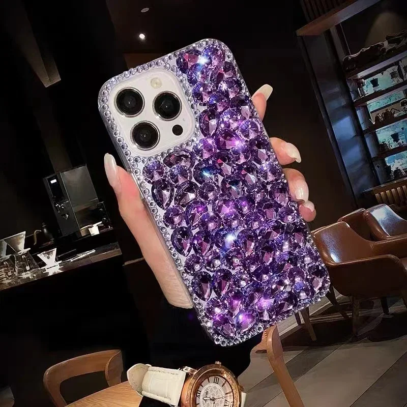 Handmade Rhinestone Phone Cover Jewelry Bling Full of Shine Suitable for iPhone 15 14 13 12 16 Pro Max phone case iphone case