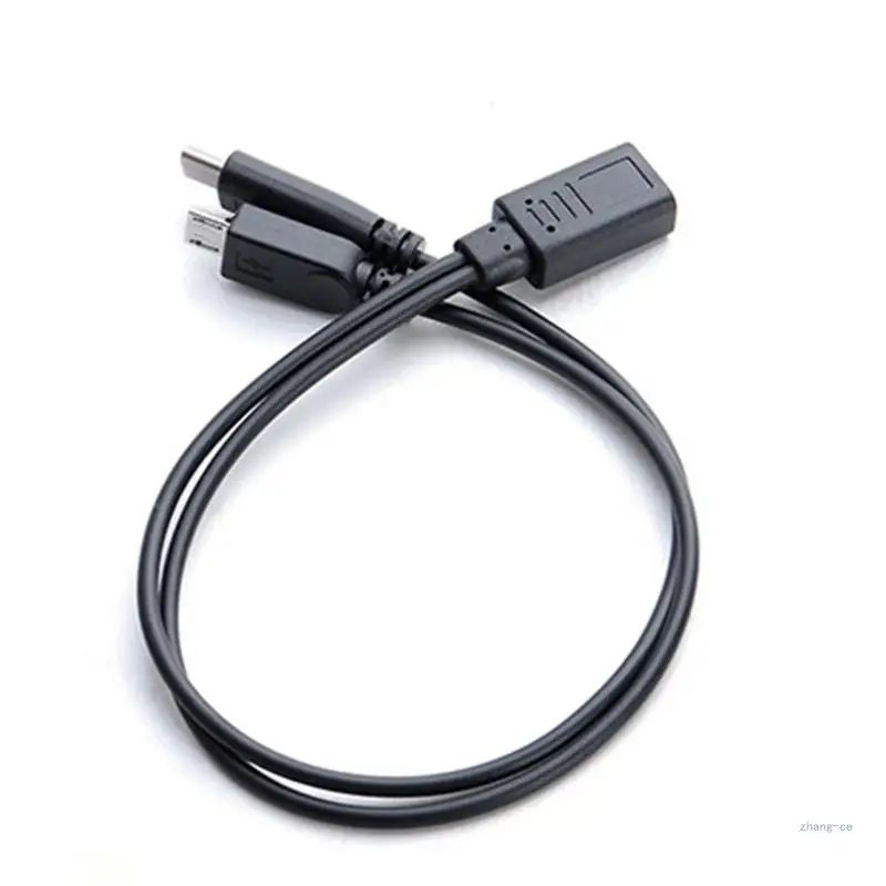 M5TD Type-C Female to Micro USB Male + Type C Male Cable-Dual Functionality