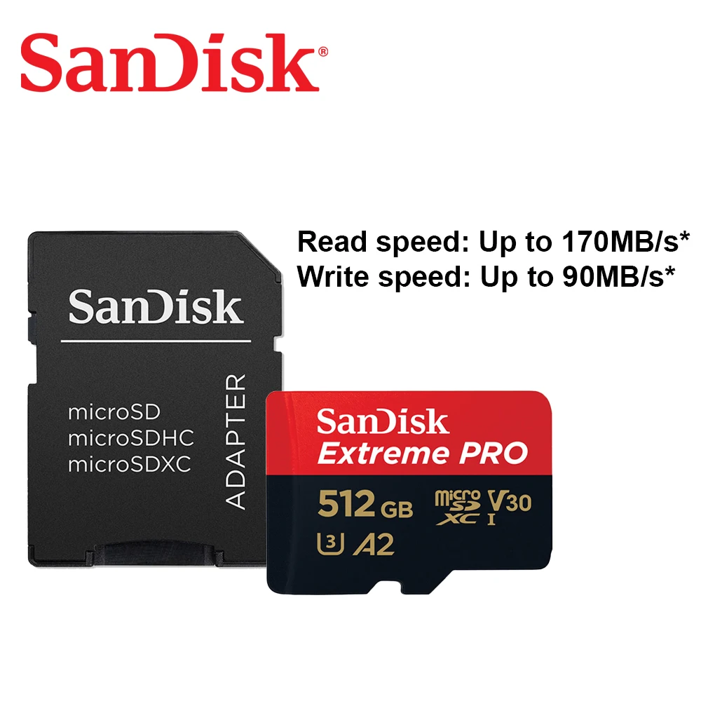 New SanDisk Micro SD memory Card A1 A2 microSDHC microSDXC Card C10 U3 4K HD Trans Flash Cards for Game DJI Camera Phone TF Card 