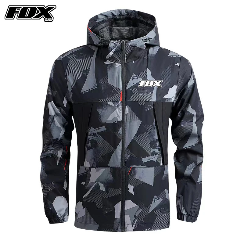 Cycling Jacket Cycling Clothes Windbreaker Cycling FOX HPWF MTB Bicycle Hooded Clothing Road Mountain Bike Motorcycle Coat Windproof Chaqueta Ciclismo Hombre
