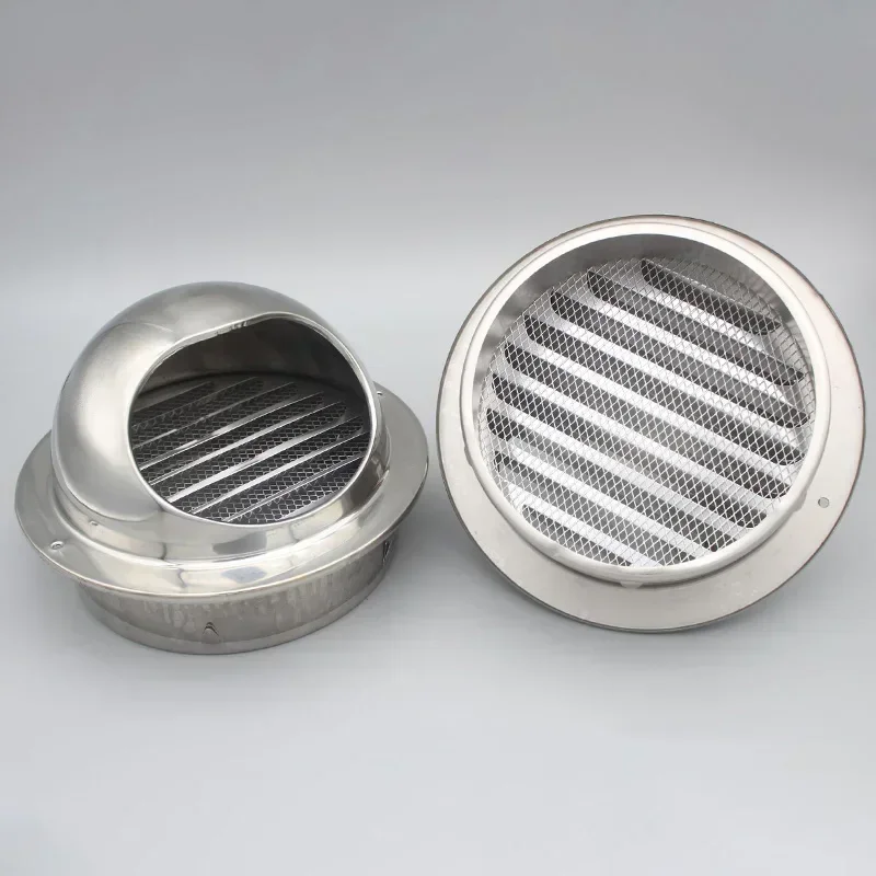 Air Vent Grille Round Ventilation Grill Screen Hood 304 Stainless Steel Exterior Wall Air Outlet Air Vent Grille Cover For Kitchen Bathroom