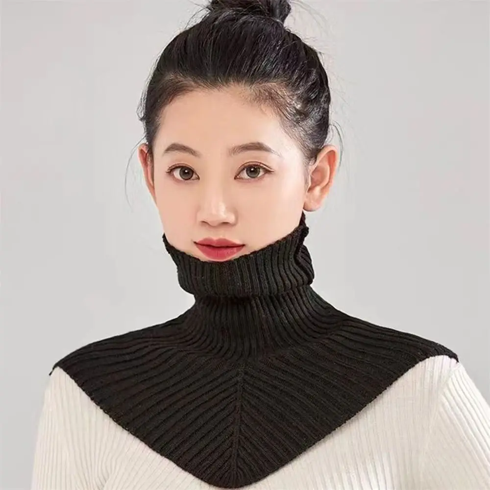 Fashion Winter Warm Knitted Scarves Irregular Design Wool Turtleneck Scarf Soft Short Wrap for Outdoor