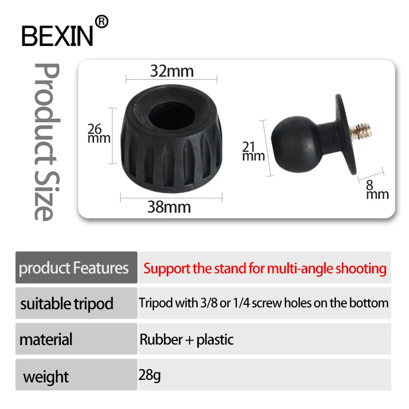 Anti Vibration Non-slip Rubber Tripod Foot Pads Heavy Suppression Pads for Yunteng camera tripod BEXIN