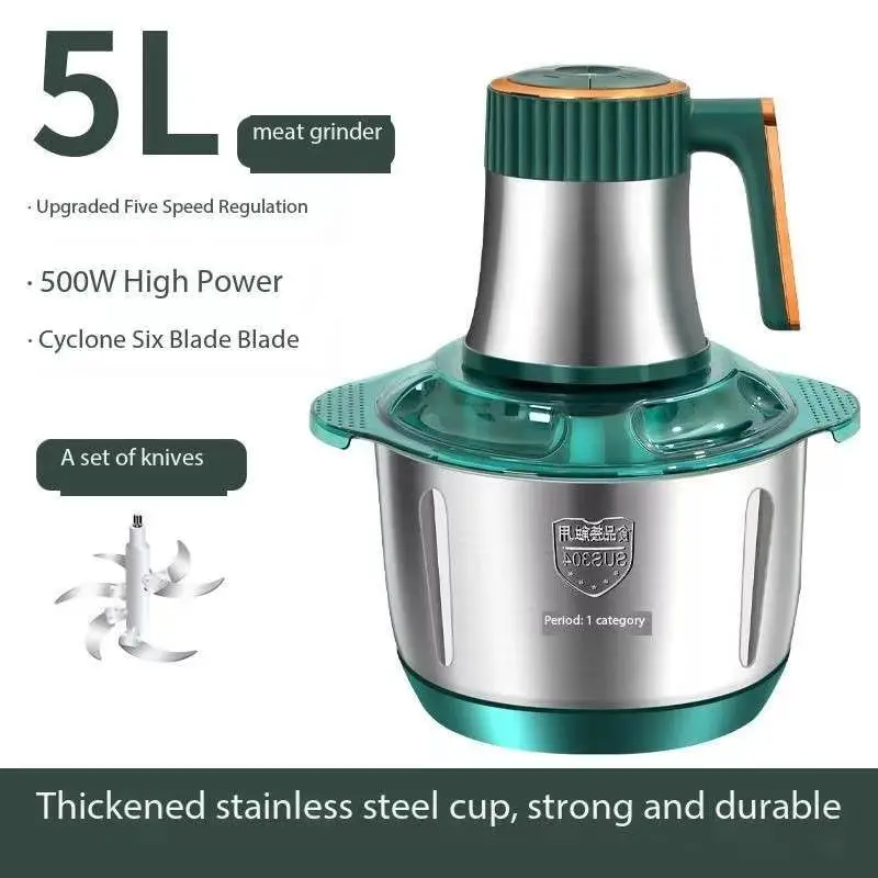 Electric Meat Grinder Household stainless steel meat grinder 1pc multifunctional cooking machine brake vegetable machine family high powe meat cutter chopper