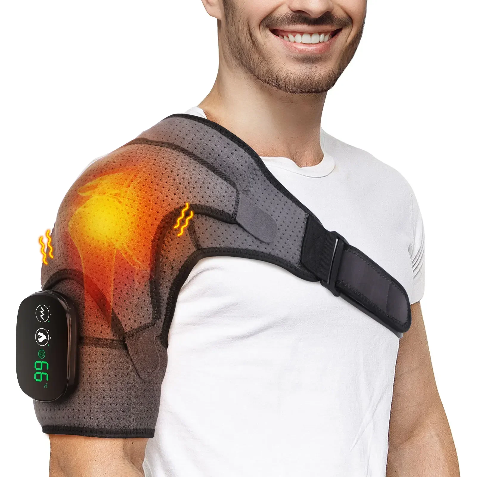 Heated Shoulder Wrap with Vibration, Upgrade Electric Shoulder