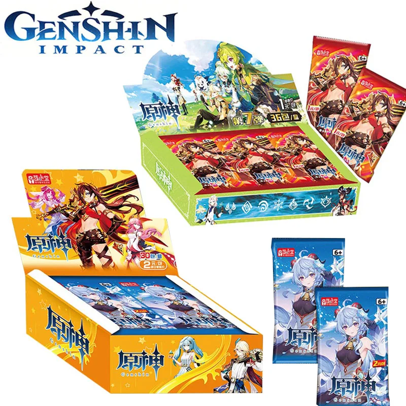 

New Genshin Impact Card Collection Meet in the World Beautiful Girl Goddess Sister Hollow Scrub Card Game Characters Merchandise