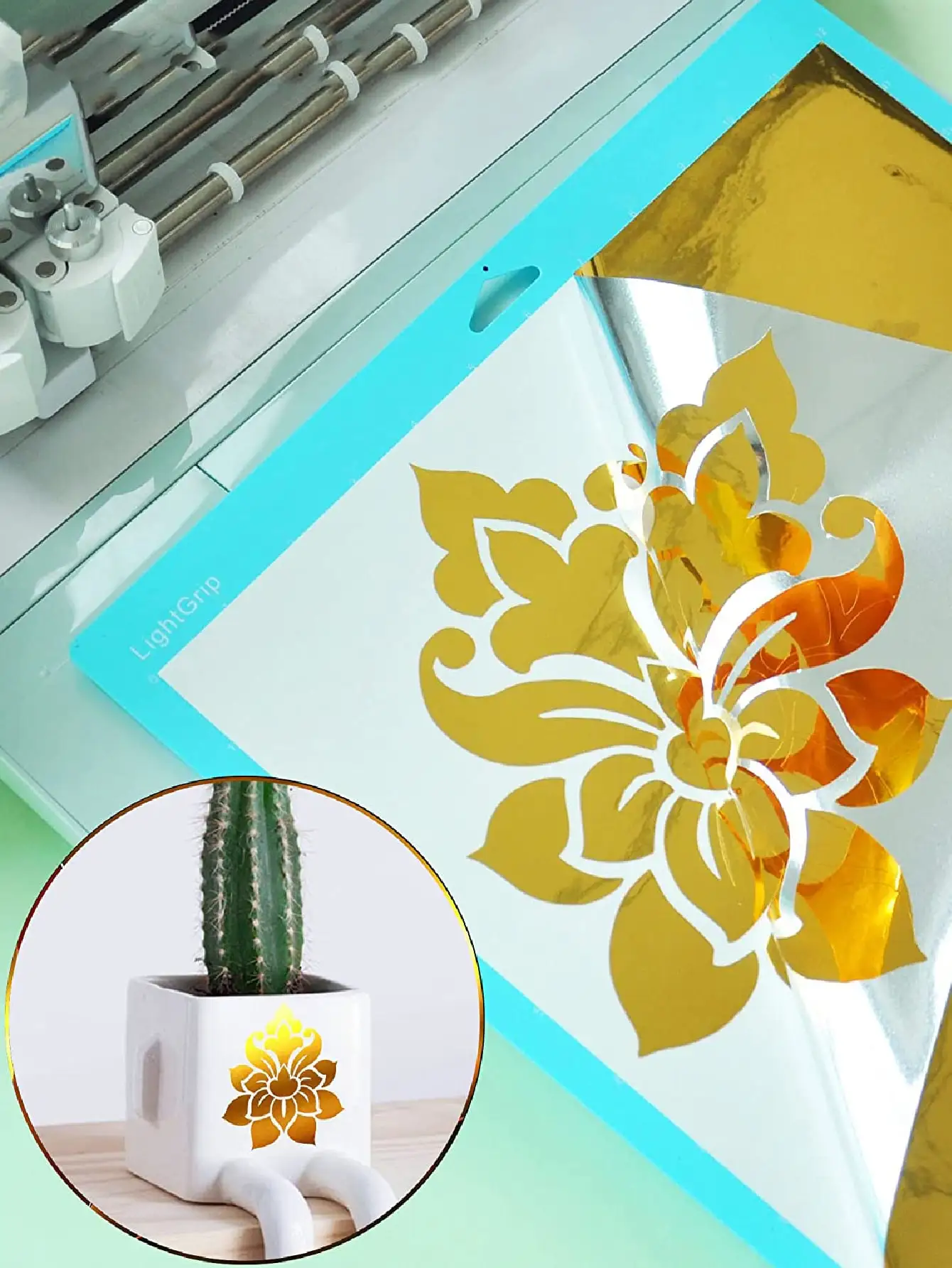 1roll-Holographic, Suitable for Cutting Machine-Chromium Plated Metal Adhesive Vinyl for Silhouette Relief,Decorative Stickers