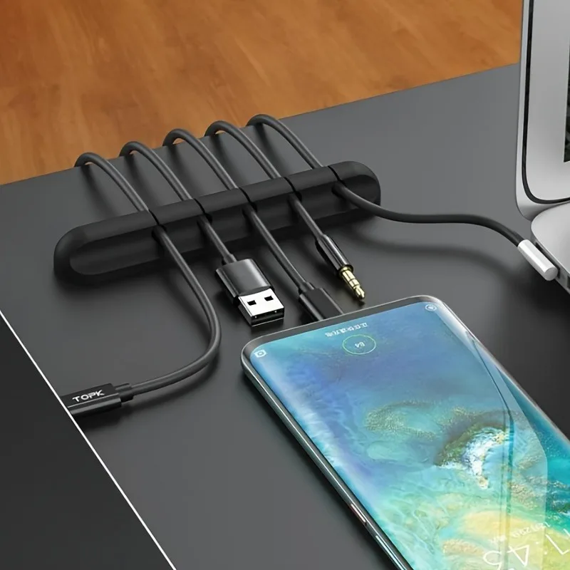 Multi-Groove Cable Organizer for Easy Wire Management, Ideal for Desktops, Homes, Offices, and Bedside Tables
