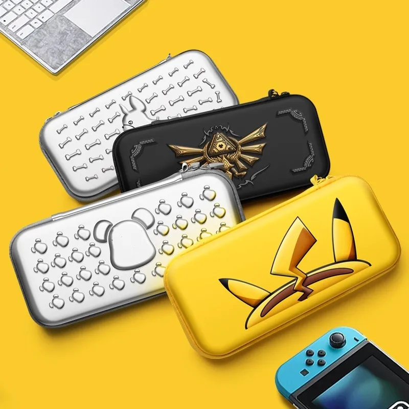 Borsa Con Cerniera Impermeabile In Pu Di Colore Giallo Per Nintendo Switch/Custodia Protettiva Per Console Oled Con Cinturino Per Il Trasporto A Mano 