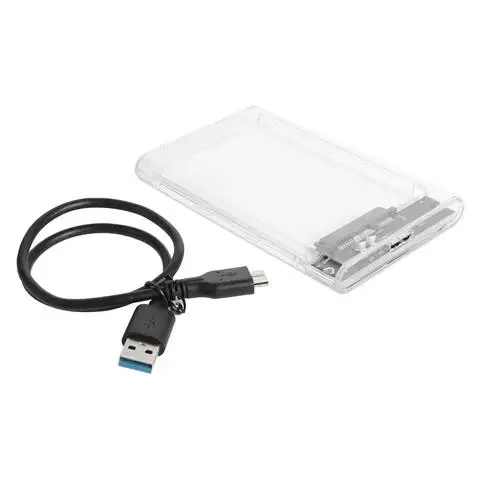 마이크로 B 모바일 하드 디스크 케이스, SATA 솔리드 스테이트 드라이브 박스, SSD HDD 외장, 투명 USB 3.0-USB 3.0, 6TB, 2.5 인치