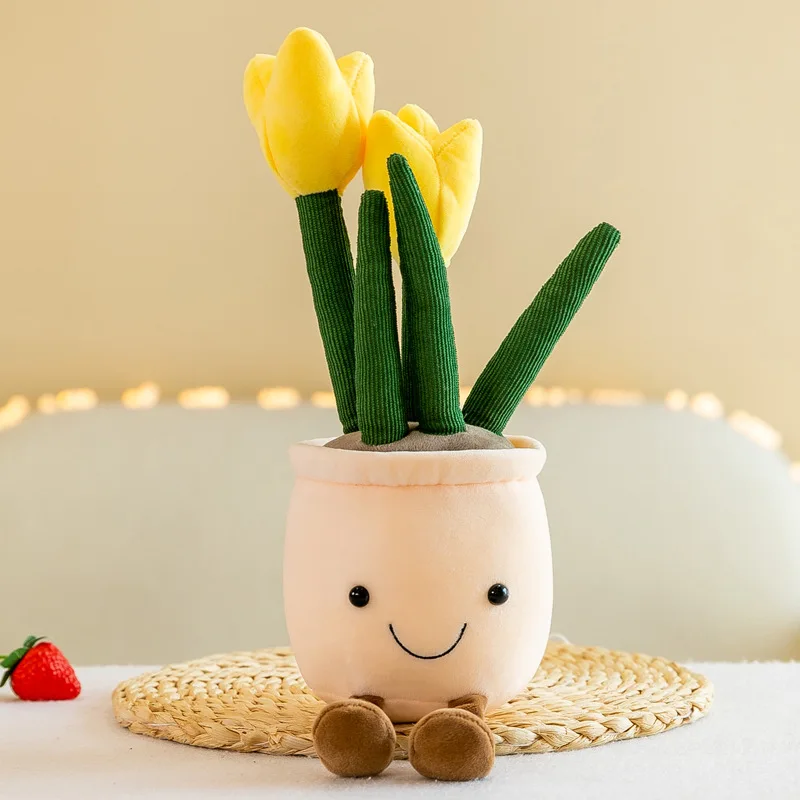 25-35cm Cartoon Plant Pot Series Plush Doll Succulent Tulip Lily Soft Toy Home Decor Cushion for Girls Living Room Bedroom Gift - Bilde 4