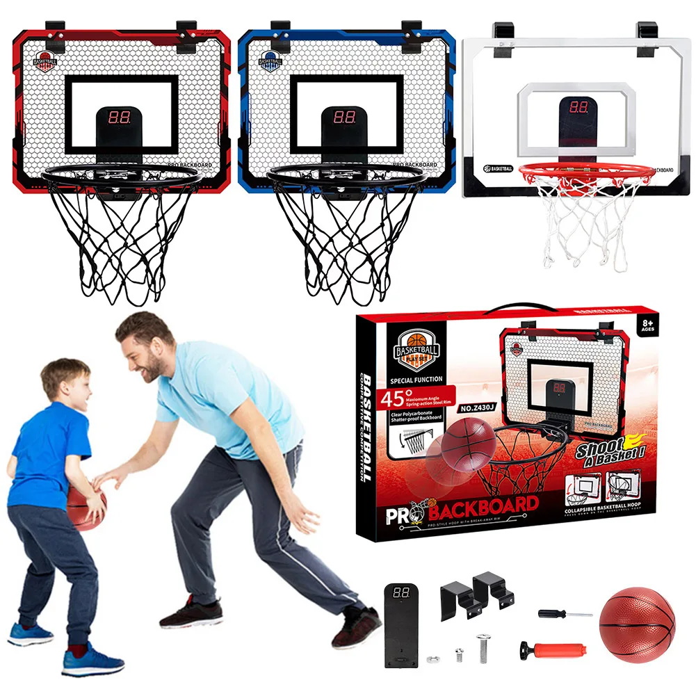 Kids Mini Basketball Hoop With Electronic Scoreboard Ball Sport Backboard Outdoor Indoor Exercise Accessory Funny Game Toys