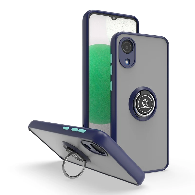 KEYSION Fashion Matte Hülle für Samsung A03 Core A01 Core Transparenter Ringständer Stoßfeste Handyhülle für Galaxy M_voghion.com
