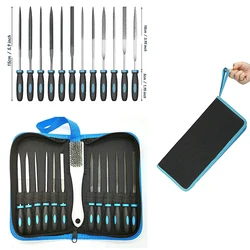 13 pçs/pçs/set madeira polimento deburring agulha rasps portátil diy acabamento moagem craftsman moagem arquivos com estojo de transporte