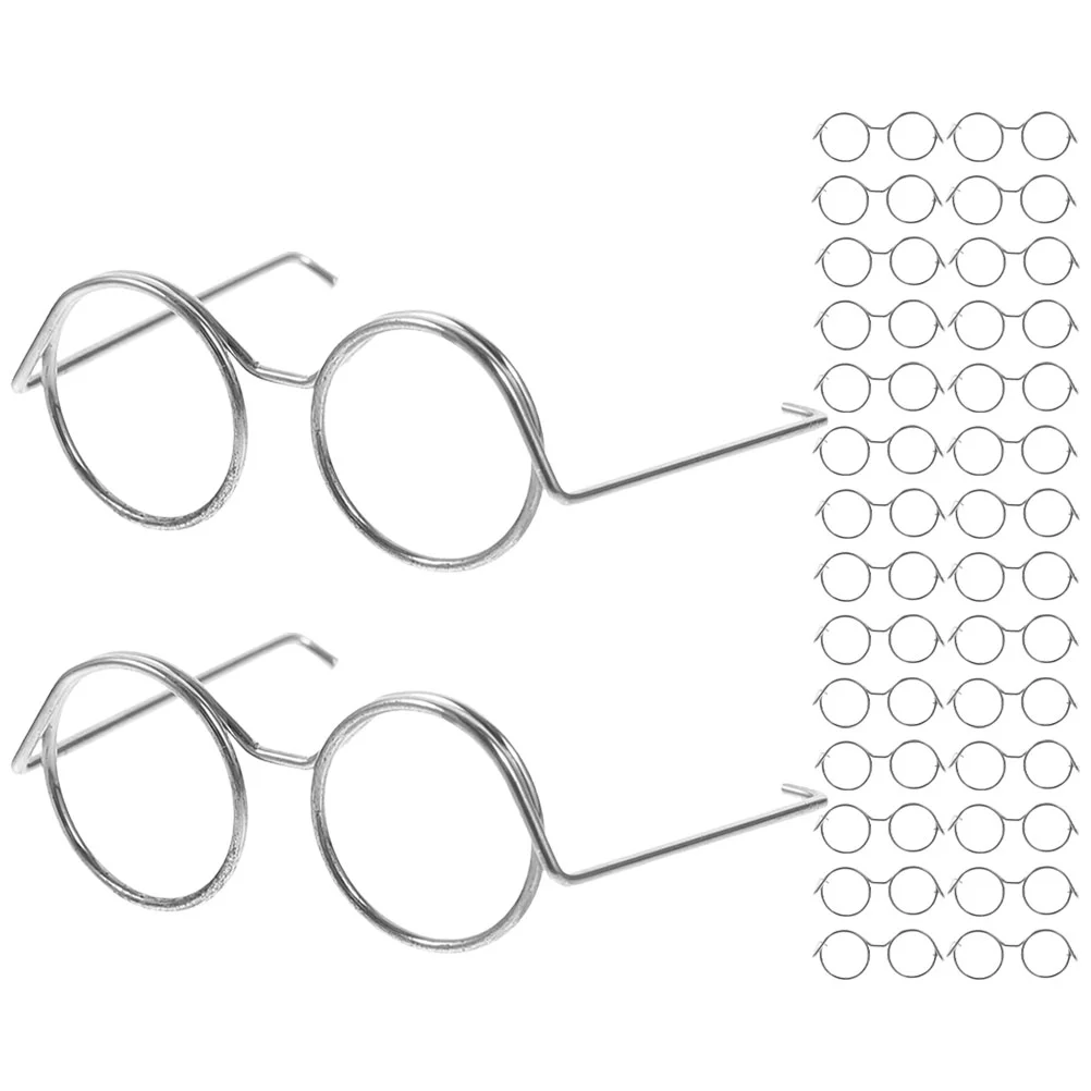 

Mini Glasses Decorative Eyewear Eyeglass Frame for Eyeglasses Dolls Tiny Rimless Sunglasses