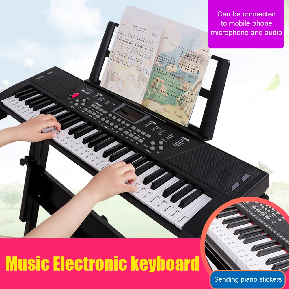 61 Keys USB Digital Keyboard Portable Piano Digital Music Electronic Keyboard with Built-In Dual Speakers for Beginners Children