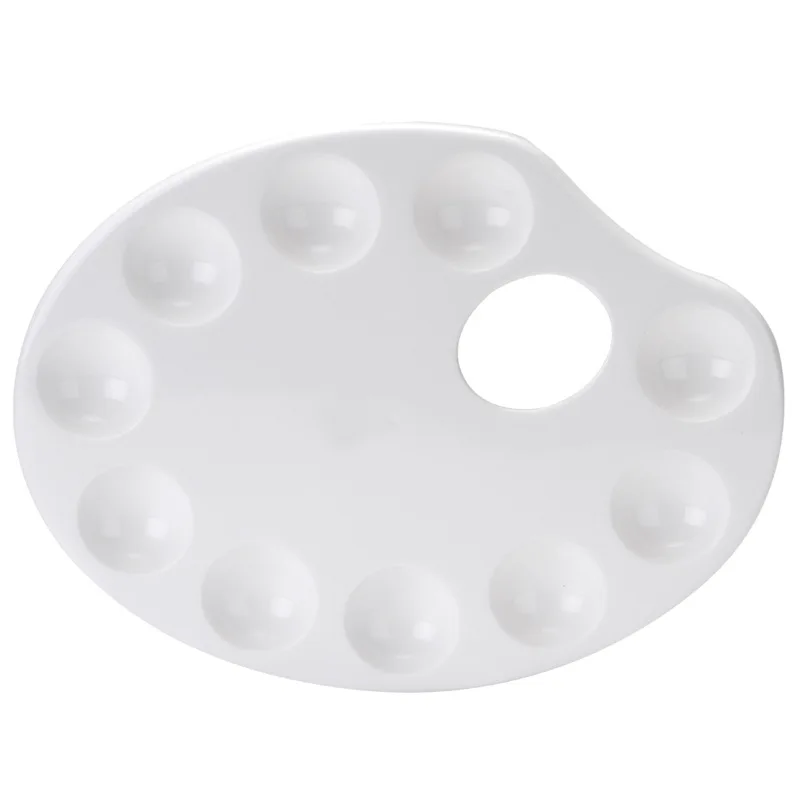 10-hole plastic round art painting palette white thickening Easy