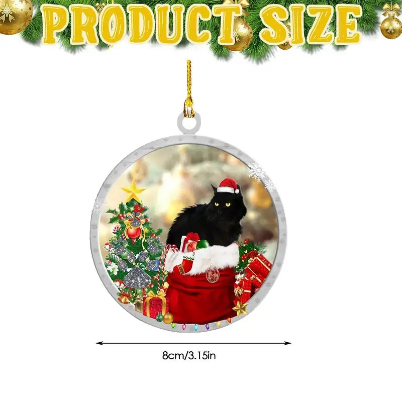 Acrylic Pendant For Christmas Tree 5Pecies Black Cat Tree Pendants Acrylic Christmas Pendants Cute Funny Christmas Ornaments
