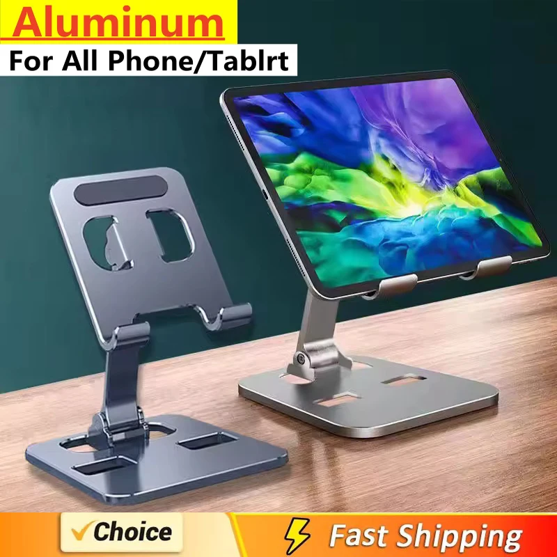 Mobile Phone Holder 360 Rotation Folding Double Shaft Design Stable Anti Fall Universal Bracket All Metal Aluminum
