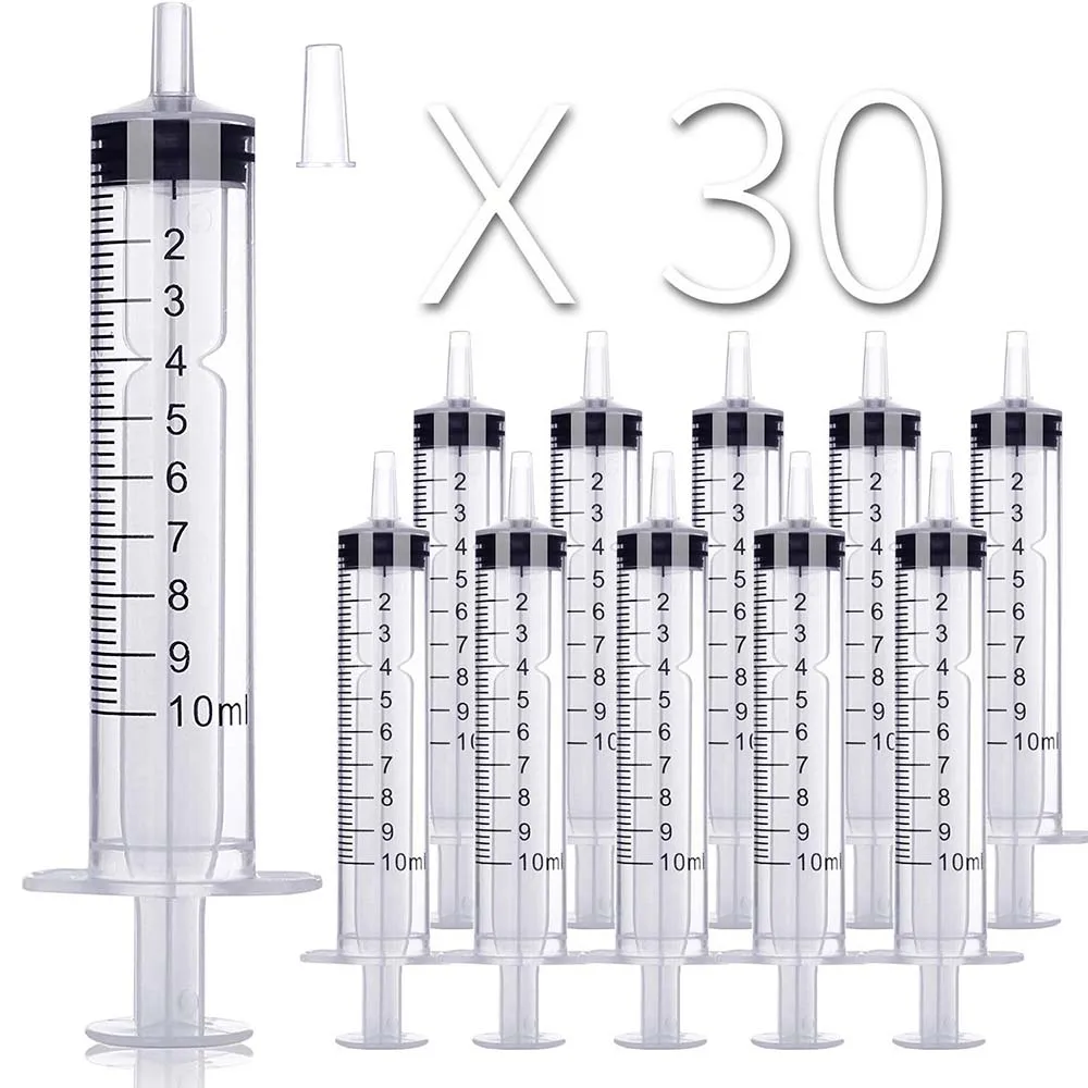 

10ml/cc Plastic Syringe Small Syringe with Tip Cap for Oral,Scientific Labs,Measuring,refilling,Pets,Oil/Glue Applicator,party