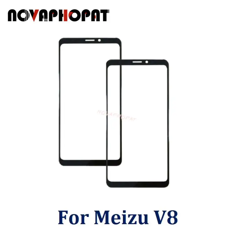 

10PCS Black Digitizer LCD Sensor Glass Panel For Meizu V8 Touch Screen Glass lens With OCA