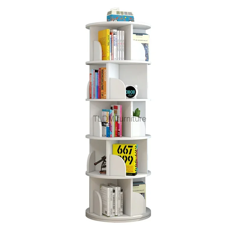 Rotating bookshelf children's picture book stand simple household space saving simple landing student creative storage bookcase