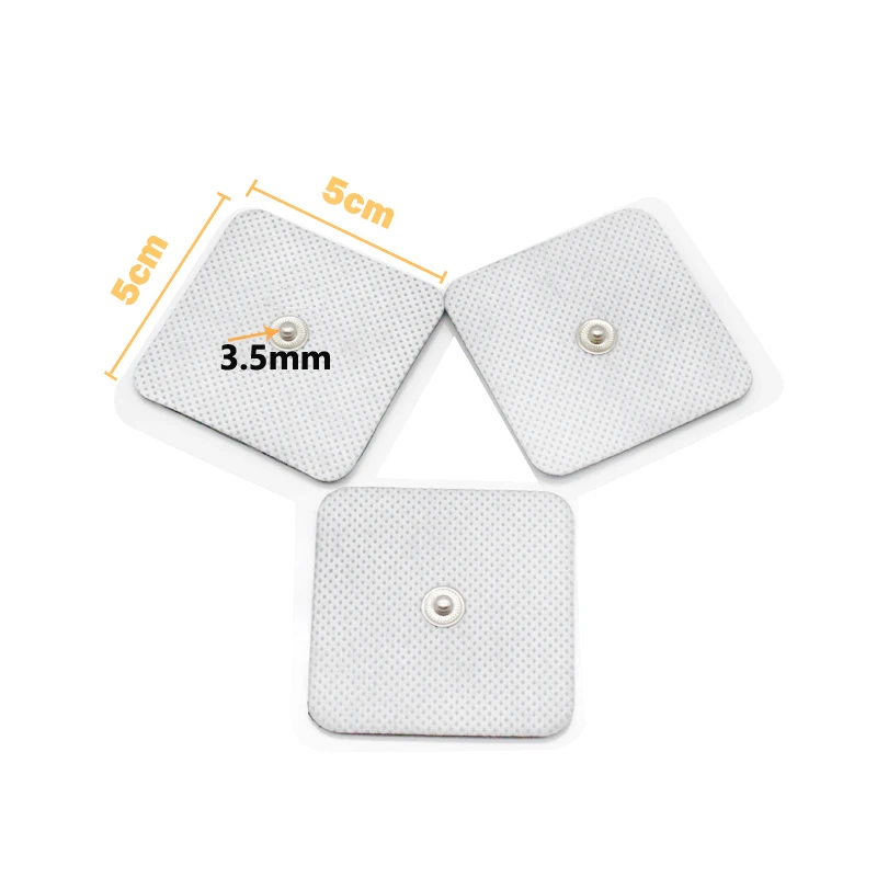 Electrode Pad Patch for Electric Tens Acupuncture Digital Therapy Machine 5*5cm Button Self Adhesive Gel Electrode Sticker 3.5mm electrode pads massage gel pads