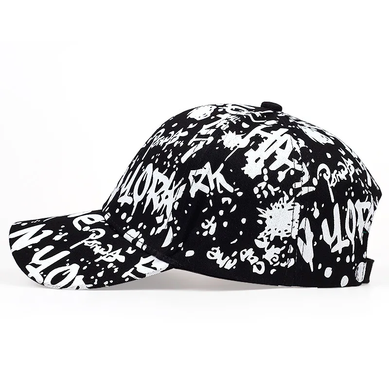 Baseball Caps Unisex Letter Graffiti Print Spring and Autumn Outdoor Adjustable Casual Sunscreen Hat