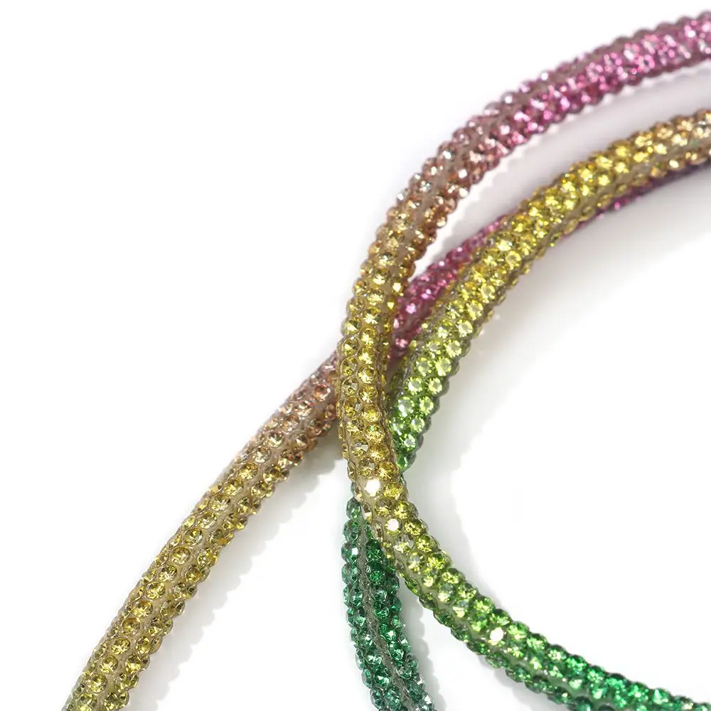 Luxury Rhinestone Shoelaces Rainbow Diamond Shoe laces Sneakers Laces Shoes Round Shoelace 100/120/140/160CM 1Pc DIY Strings