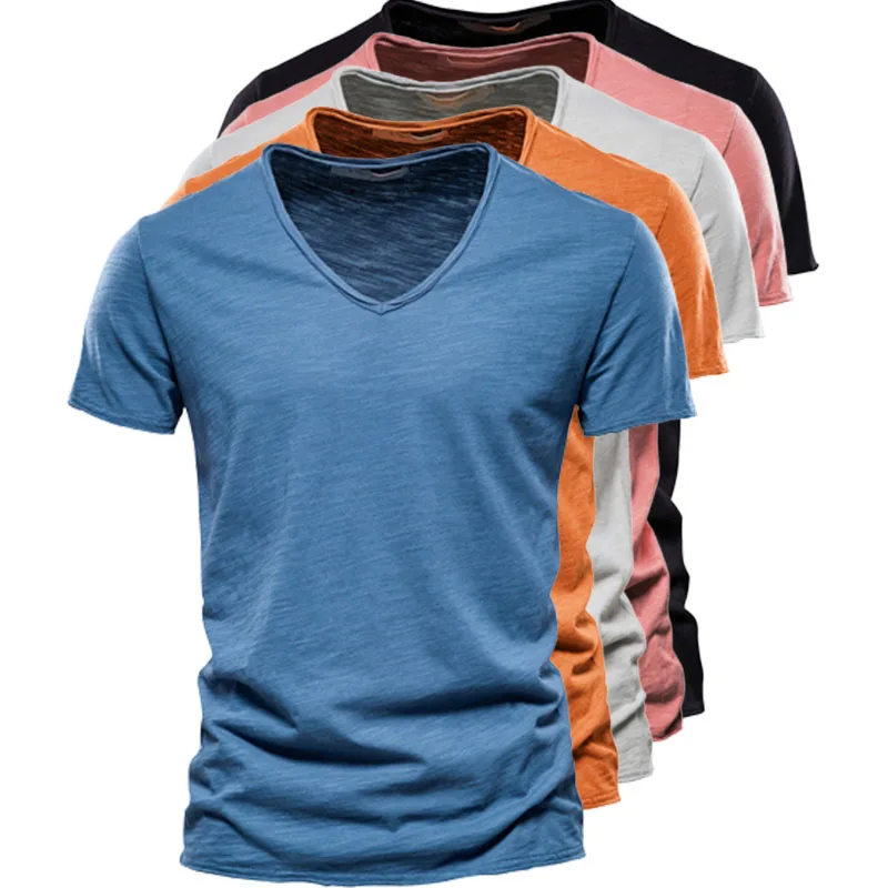High Quality Cotton Men Tshirt Casual Soft Summer Thin Tshirts Men's