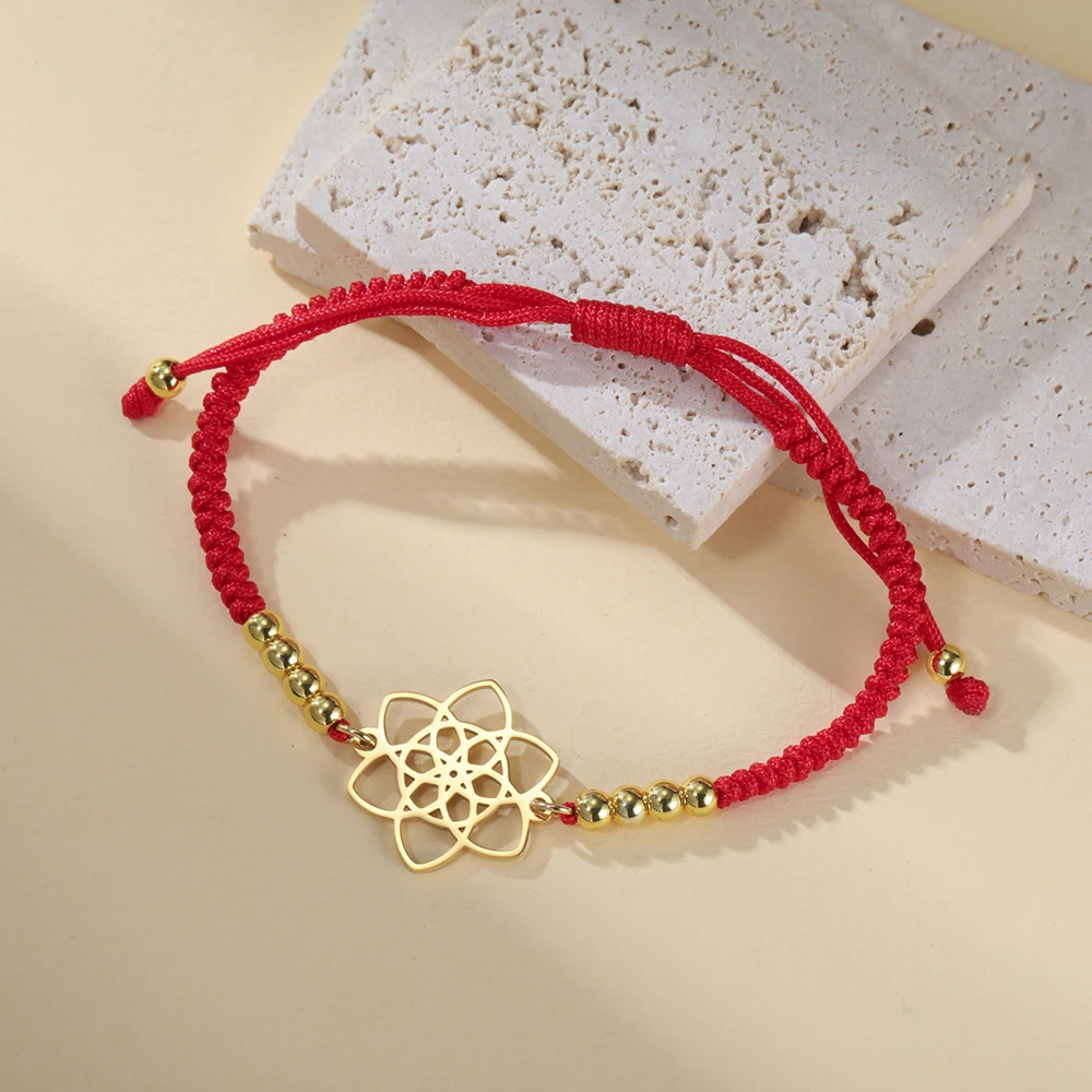 Dawapara Vintage Seed of Life Armband Leistungsstarke heilige geometrische Figuren Yoga Schmuck Edelstahl Paar Armband – Detail 33