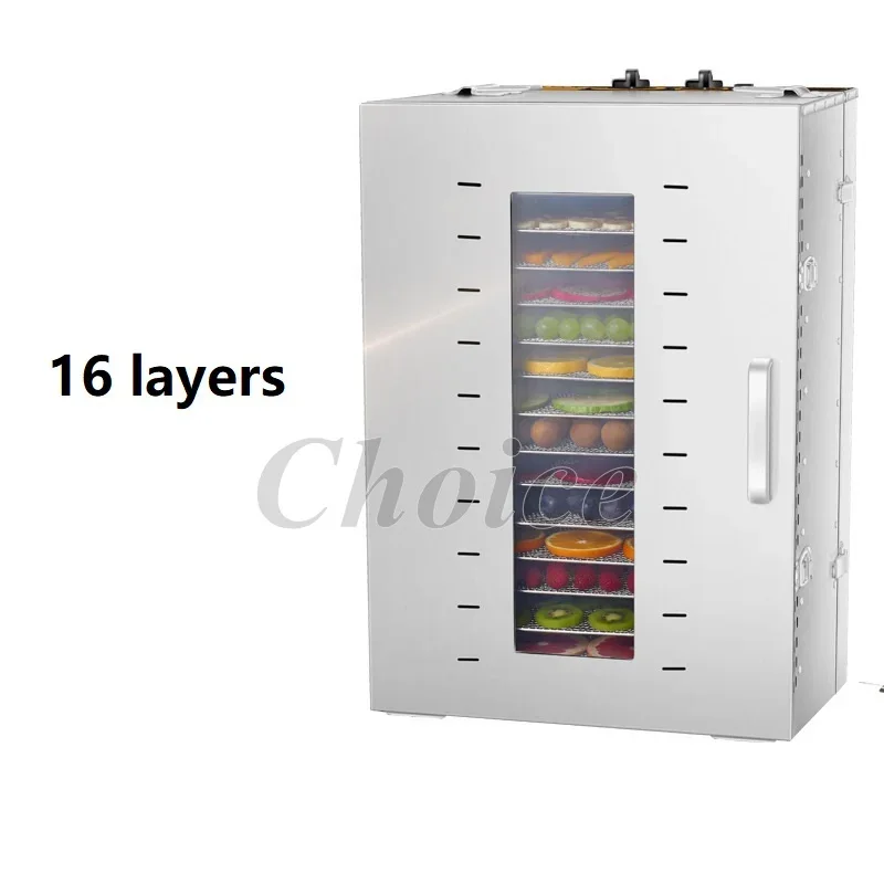 220V 16 Layer Bacon Dehydrator Snacks Herbs Gain Meat Food Dryer Dry Food Machine Dried Fruit Machine Dryer