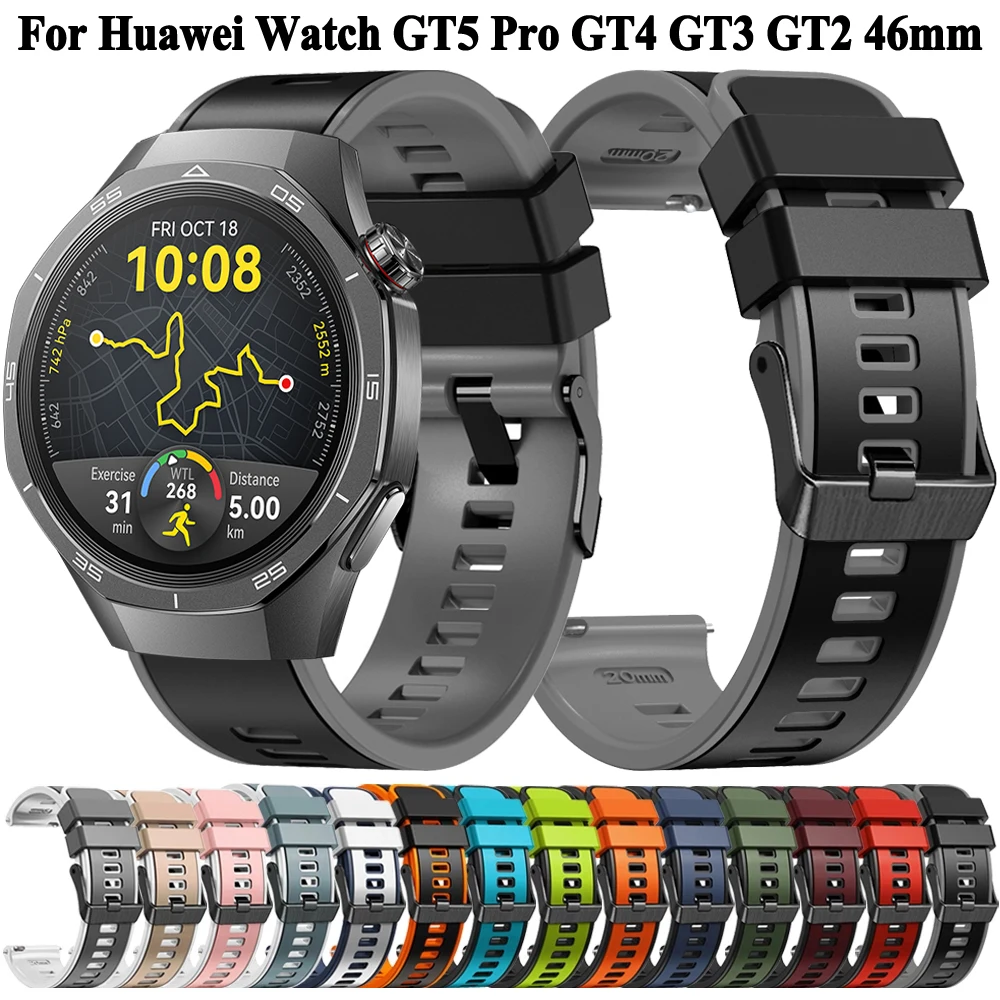 Enhanced Silicone Strap for Huawei Watch GT Series - 46mm Smartwatch Band Accessory