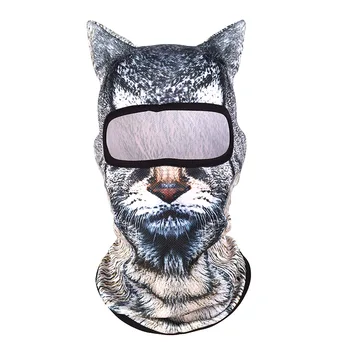 Outdoor Sunscreen Balaclava Hat 3D Animals Pattern Printed Full Face Mask Breathable Unisex Anti-UV Pullover Cap Cosplay Props 4