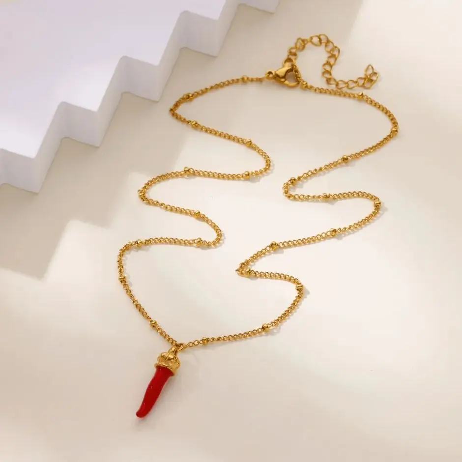 Red Chili Pendant Necklaces For Women