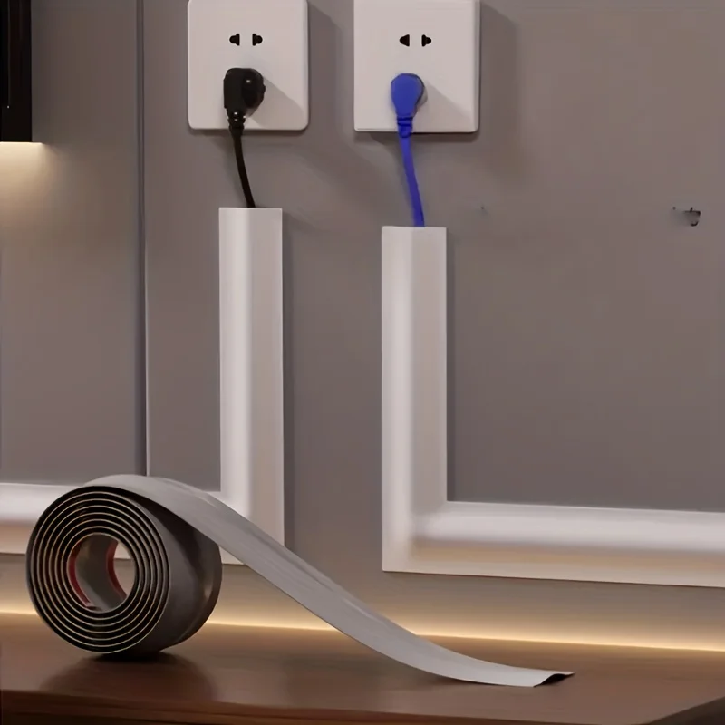 Kabelmanagement, selbstklebender, PVC-isolierter Kabelschutz, verschleißfeste Kabelabdeckung, flexible Kabelanordnung für das Büro – Detail 8