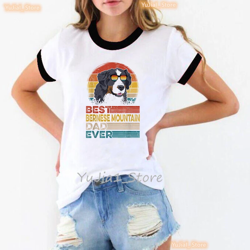 

2023 I Love My Bernese Mountain Dog Graphic Print Tshirt Girls Harajuku Kawaii Christmas Gift T Shirt Femme Short Sleeve T-Shirt