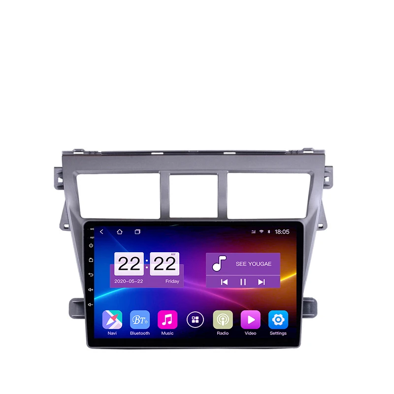 Автомобильный плеер с радио GPS-навигацией 9 дюймов Android 10 для Toyota Vios yaris 2007-2013 2DIN