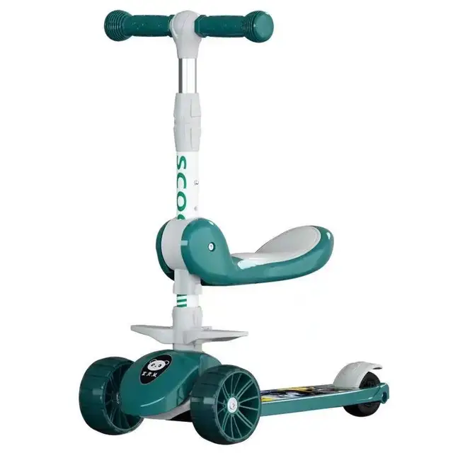 Children's Scooter 3 Wheel Widened Wheel Music Folding Adjustable Height 3-12-year-old One Legged Scooter Kids Sports Toy Gifts 6