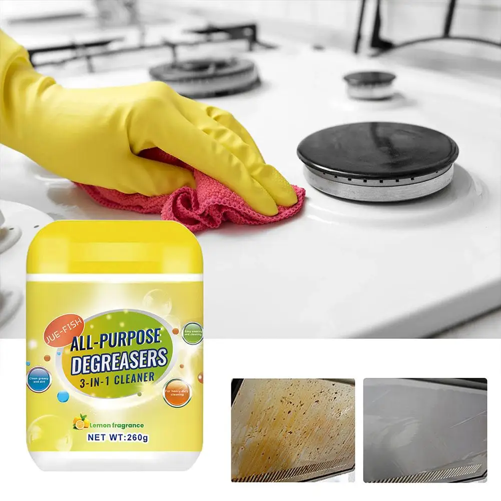 

Multifunctional Cleaning Powder Multi-purpose Degreaser Powerful 260g Oil Stain Kitchen Specific Removal Cleaning U2A4