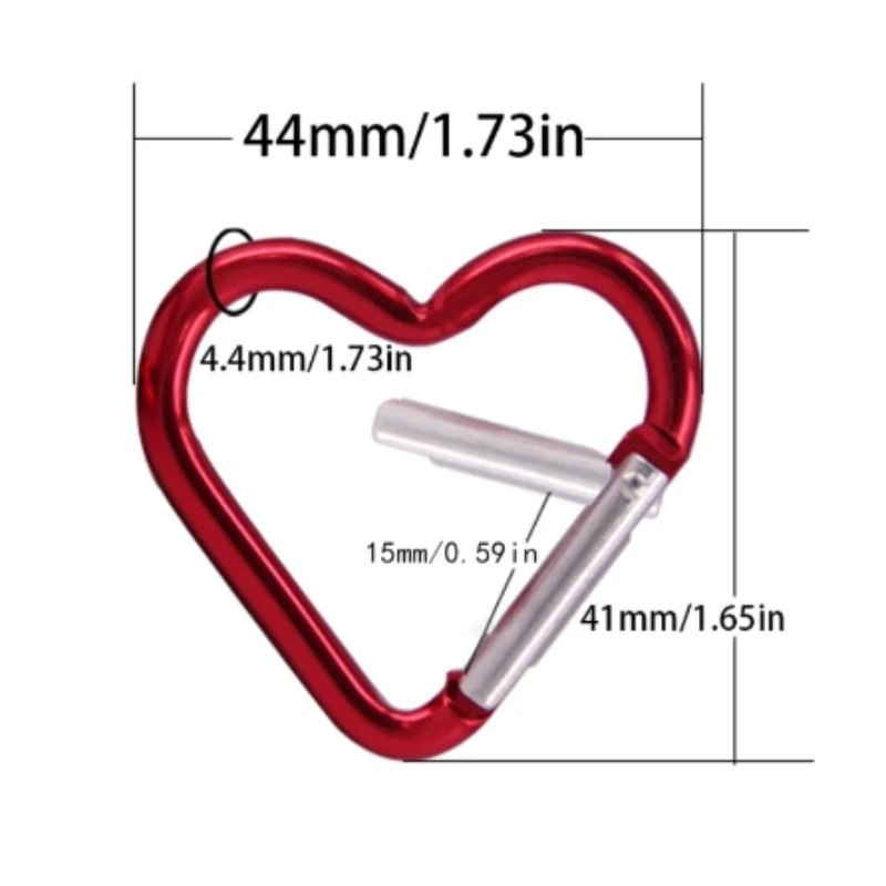 Climbing Carabiner Outdoor Carabiner Heart Shape Keychain Clip Aluminum Alloy Rings Climbing Clips Spring Snap Hook Carabiner Durable