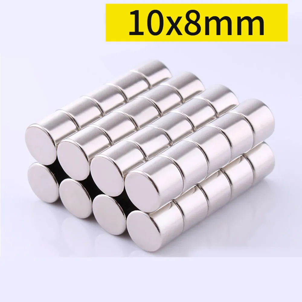 

Мощный магнит 10x8 мм, 10 мм x 8 мм, постоянный магнит 10000x8 мм, неодимовый магнит, супер сильные магниты 10x8 мм