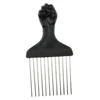 Black Fist Afro Pick Metal Wide Teeth Hair Comb For Volumizing Hair Styling Anti-static Comb Brush Detangling Comb 4